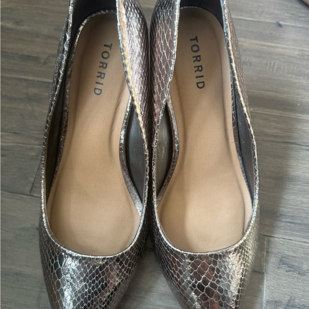 Torrid Metallic Snakeskin Heels